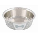 Stainless steel bowl with silicone, 0.4 l/ø 14 cm, white/grey