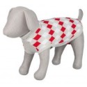 Dog clothes 'Pollino pullover' S 36cm white/grey/red