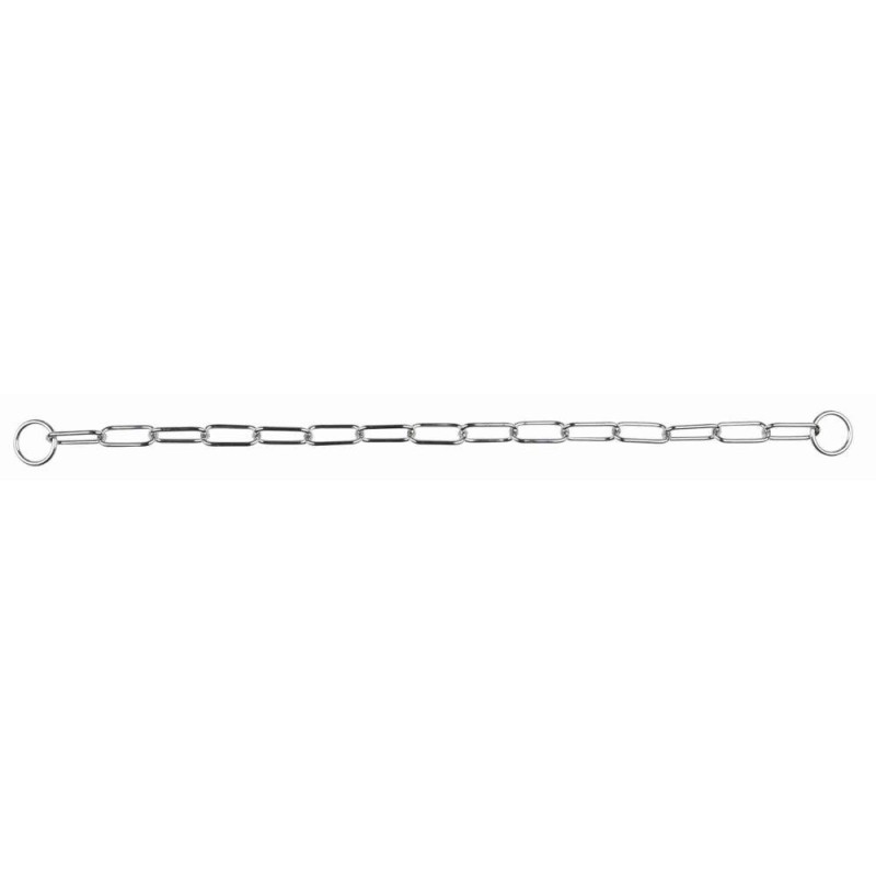 Long link choke chain, chrome, 66 cm/4.0 mm Long link choke chain, chrome, 66 cm/4.0 mm