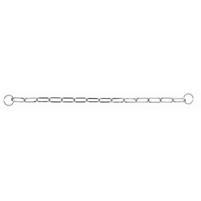 Long link choke chain, chrome, 62 cm/4.0 mm Long link choke chain, chrome, 62 cm/4.0 mm
