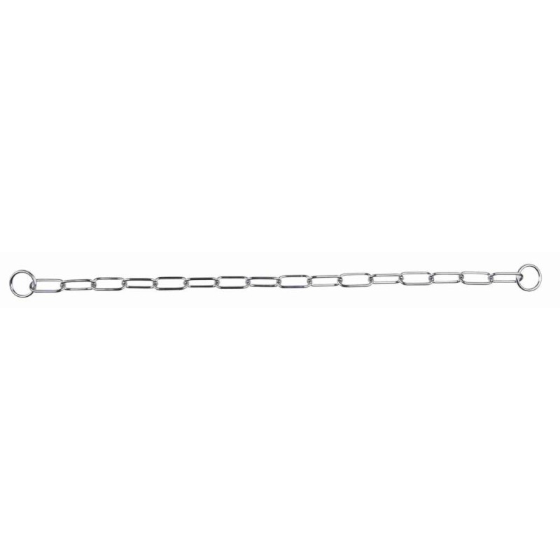 Long link choke chain, chrome, 70 cm/4.0 mm Long link choke chain, chrome, 70 cm/4.0 mm
