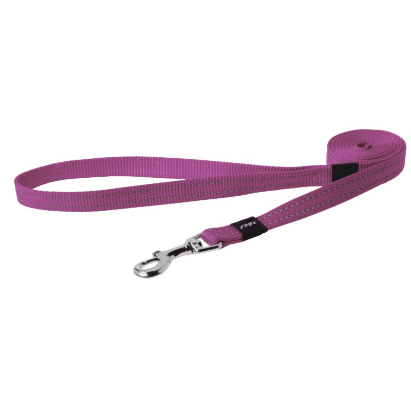 Utility medium 16mm snake fixed dog lead, pink reflective, Rogz Utility medium 16mm snake fixed dog lead, pink reflective, Rogz