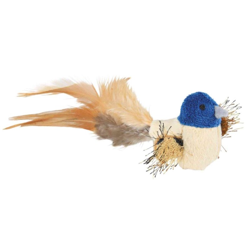 Toy for cats Bird with feathers, plush, 8 cm Toy for cats Bird with feathers, plush, 8 cm