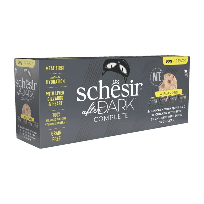 After Dark multipack pate in broth wet food for cats 12x80g, Schesir After Dark multipack pate in broth wet food for cats 12x80g, Schesir