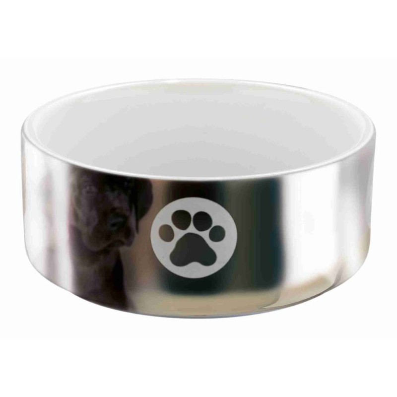 Ceramic bowl with motif, 0.3 l/ø 12 cm, silver/white Ceramic bowl with motif, 0.3 l/ø 12 cm, silver/white