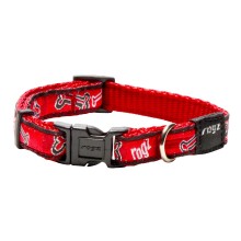 Fancy dress small 11mm jellybean dog collar, red bone design, Rogz