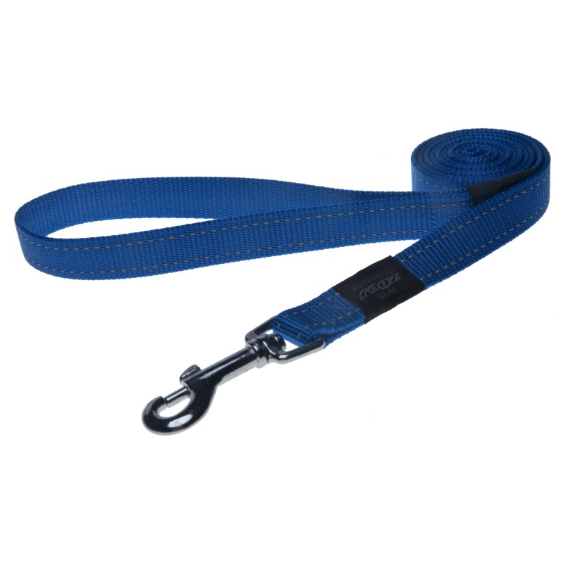 Utility large 20mm/1,4m fanbelt fixed dog lead, blue reflective, Rogz Utility large 20mm/1,4m fanbelt fixed dog lead, blue reflective, Rogz