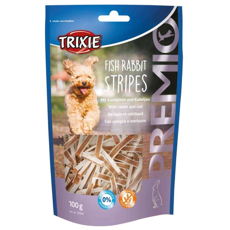 Treat for dogs premio fish rabbit stripes, 100 g, Trixie Treat for dogs premio fish rabbit stripes, 100 g, Trixie