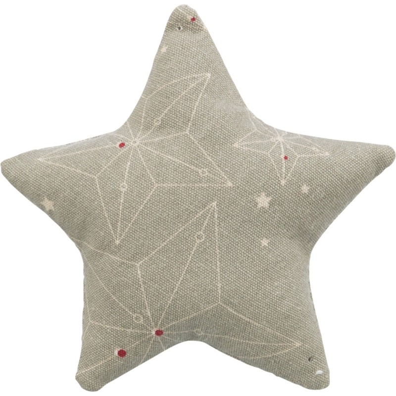 Xmas cushion star, cotton, catnip, 10 cm, beige/natural Xmas cushion star, cotton, catnip, 10 cm, beige/natural