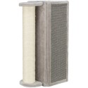 Scratching board for corners with post, 19 × 58 × 19 cm, grey