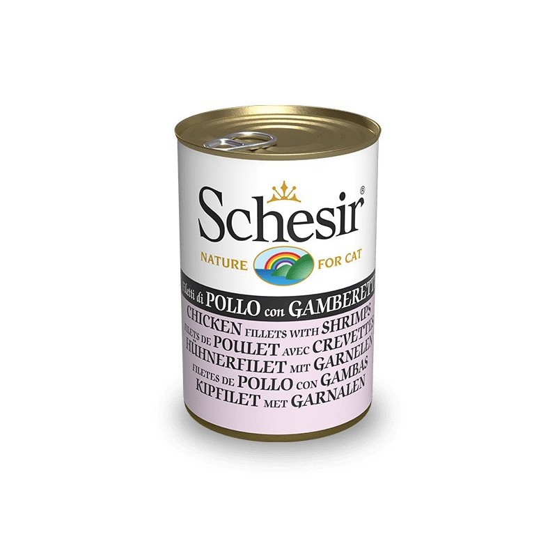 Chicken fillet + shrimp in jelly 140g wet food for cats, Schesir Chicken fillet + shrimp in jelly 140g wet food for cats, Schesir