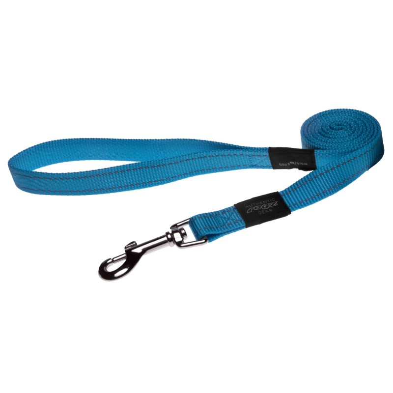 Utility large 20mm fanbelt fixed dog lead, turquoise reflective, Rogz Utility large 20mm fanbelt fixed dog lead, turquoise reflective, Rogz