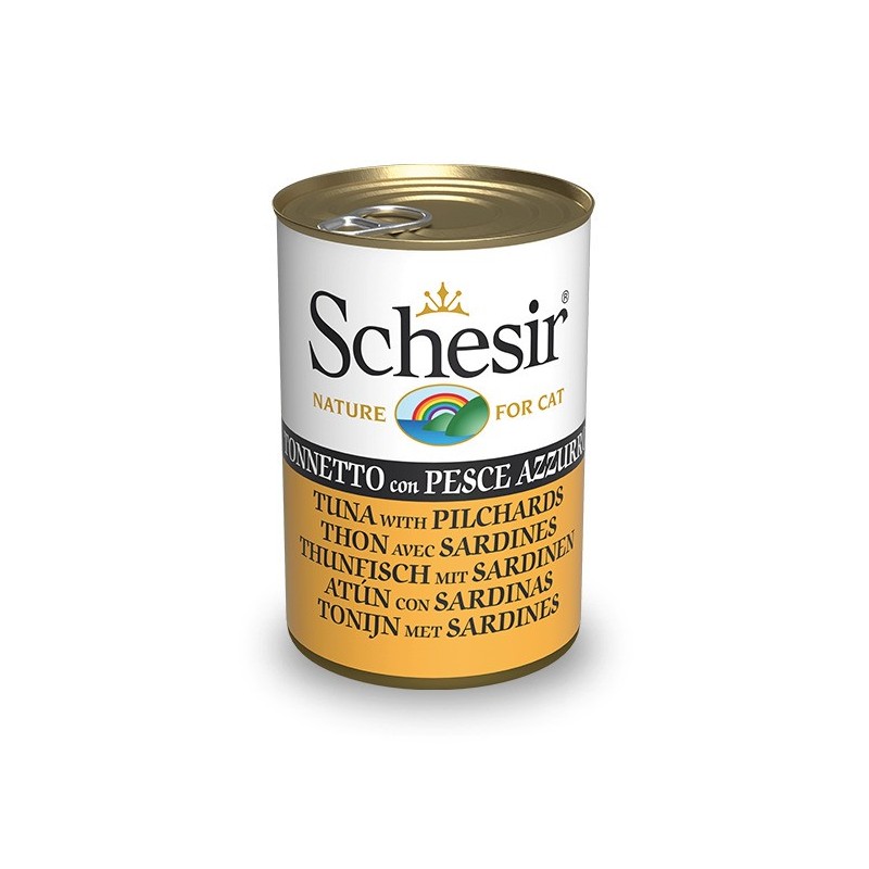 Tuna + sardines in jelly 140g wet food for cats, Schesir Tuna + sardines in jelly 140g wet food for cats, Schesir