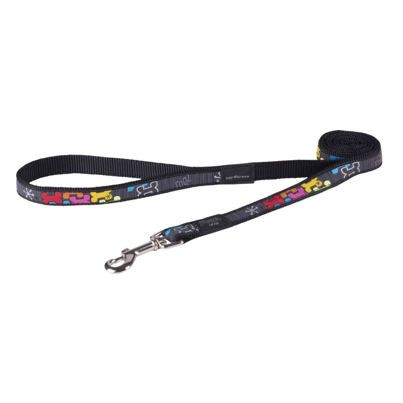 Fixed dog lead, Multi Bone Design, Rogz Fixed dog lead, Multi Bone Design, Rogz