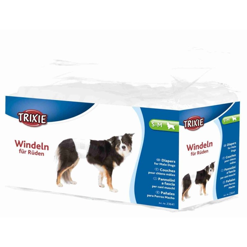 Diapers for male dogs, S–M: 30–46 cm, 12 pcs. Diapers for male dogs, S–M: 30–46 cm, 12 pcs.