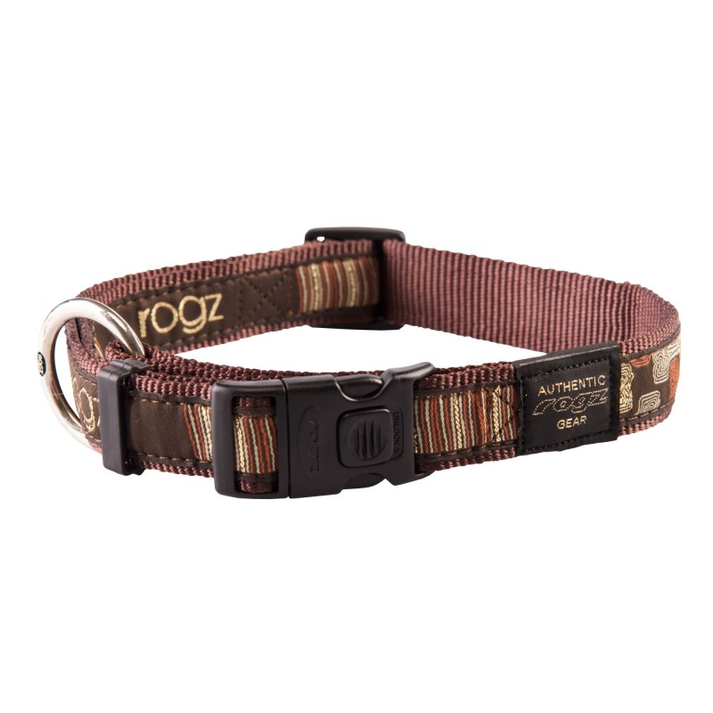 Fancy dress extra large 25mm armed response dog collar, mocha bone design, Rogz Fancy dress extra large 25mm armed response dog collar, mocha bone design, Rogz