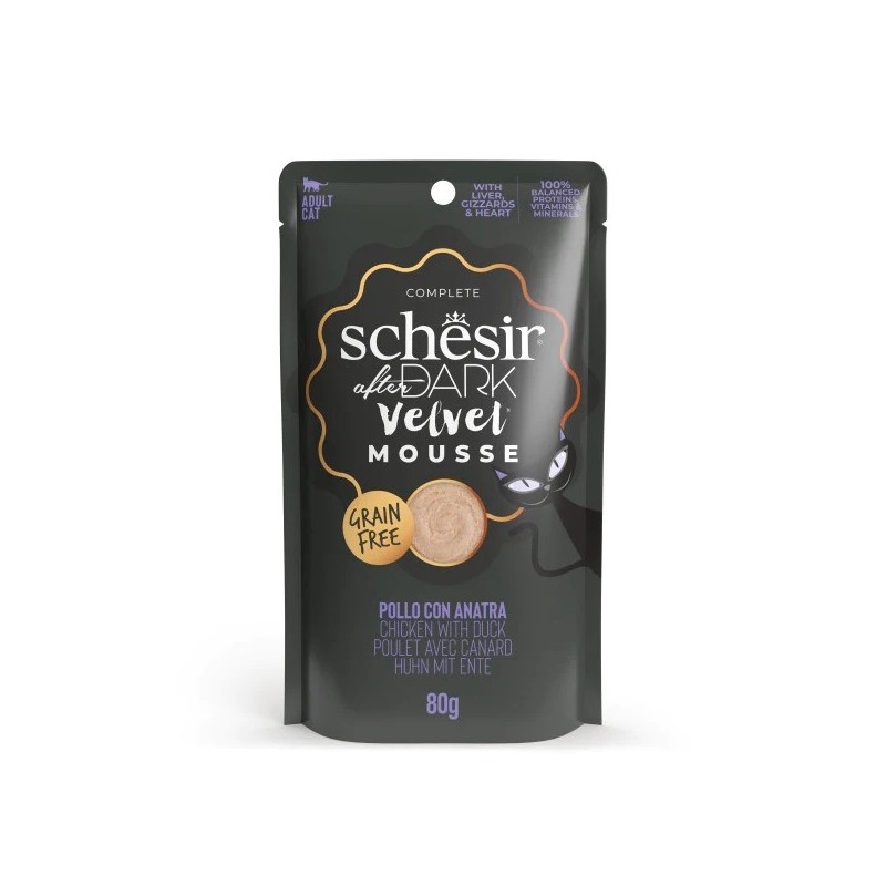 After Dark chicken + duck mousse wet food for cats 80g, Schesir