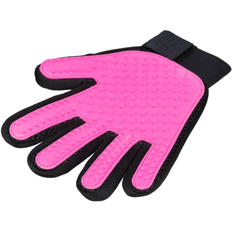 Fur care gloves, 16 × 24 cm, pink/black Fur care gloves, 16 × 24 cm, pink/black