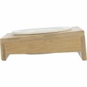 Bowl with holder, ceramic/bamboo, 0.25 l/ø 12 cm/15 × 5 × 15 cm, white/ecru