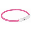 Safety collar flash light ring usb m-l 45cm/7mm pink, Trixie