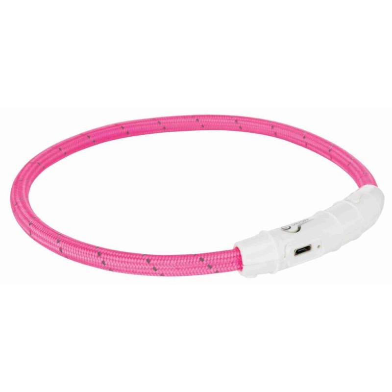 Safety collar flash light ring usb m-l 45cm/7mm pink, Trixie Safety collar flash light ring usb m-l 45cm/7mm pink, Trixie