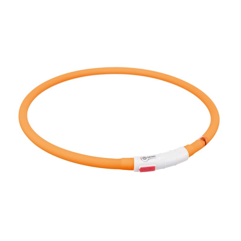 Safety collar flash light ring usb, silicone, xs–xl: 70 cm/ø 10 mm, orange, Trixie Safety collar flash light ring usb, silicone, xs–xl: 70 cm/ø 10 mm, orange, Trixie