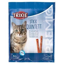 Treat for cats premio stick quintett, salmon/trout, 5 × 5 g, Trixie