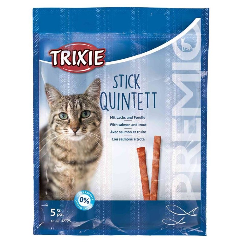 Treat for cats premio stick quintett, salmon/trout, 5 × 5 g, Trixie Treat for cats premio stick quintett, salmon/trout, 5 × 5 g, Trixie