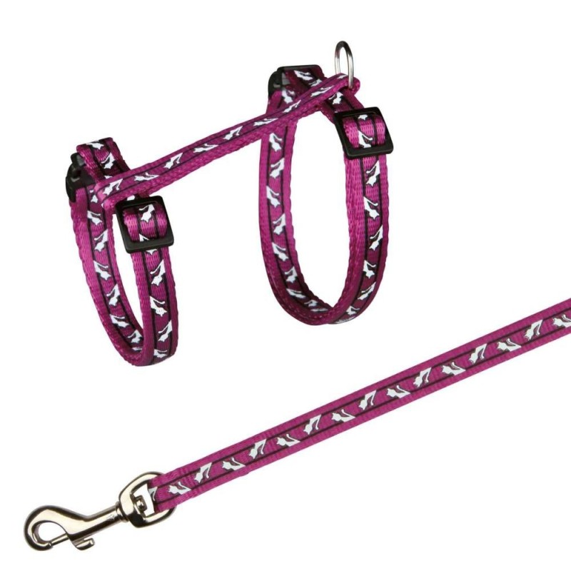 Cat harness with leash, for all cats, nylon, 27–45 cm/10 mm, 1.20 m, Trixie Cat harness with leash, for all cats, nylon, 27–45 cm/10 mm, 1.20 m, Trixie