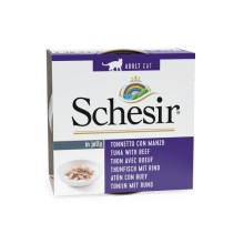 Tuna + beef fillet in jelly 85g wet food for cats, Schesir