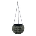 Hanging planter WICKER D32xH22cm, grey