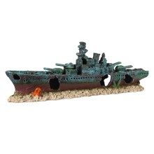 Aquarium decoration, battle ship 2 47,5x9,5x17cm