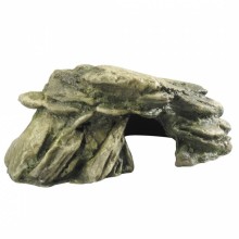 Aquarium decoration, stone with moss, 20cm green