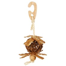 Toy for parrots Natural Living wicker ball with nesting material, ø 5.5 cm