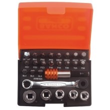 BAHCO sockets 6-13mm and bits set PH,PZ,SL,HEX,TX ,26 pcs