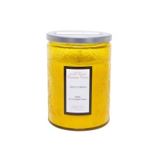 Klaasküünal ROMANTIC TIMES, D8xH11cm, kaanega, kollane, (lõhn- JUICY CITRON)
